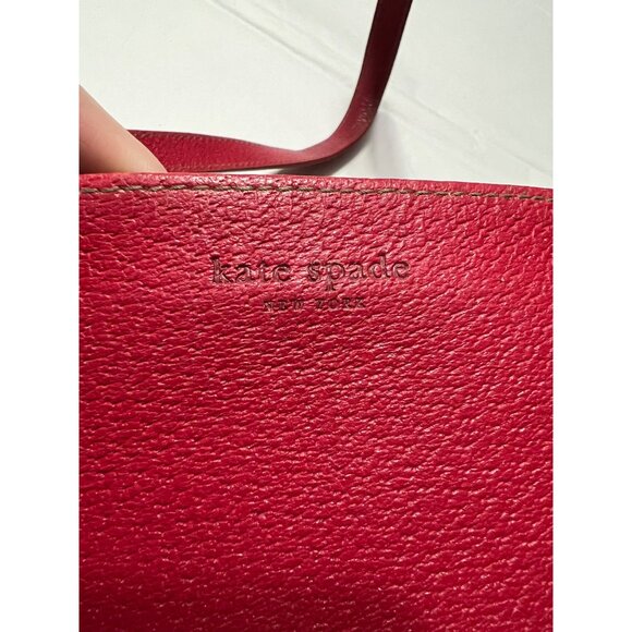 Rare Y2K Kate Spade New York Boar Skin Red Leather Shoulder Made In Ital - Picture 5 of 15